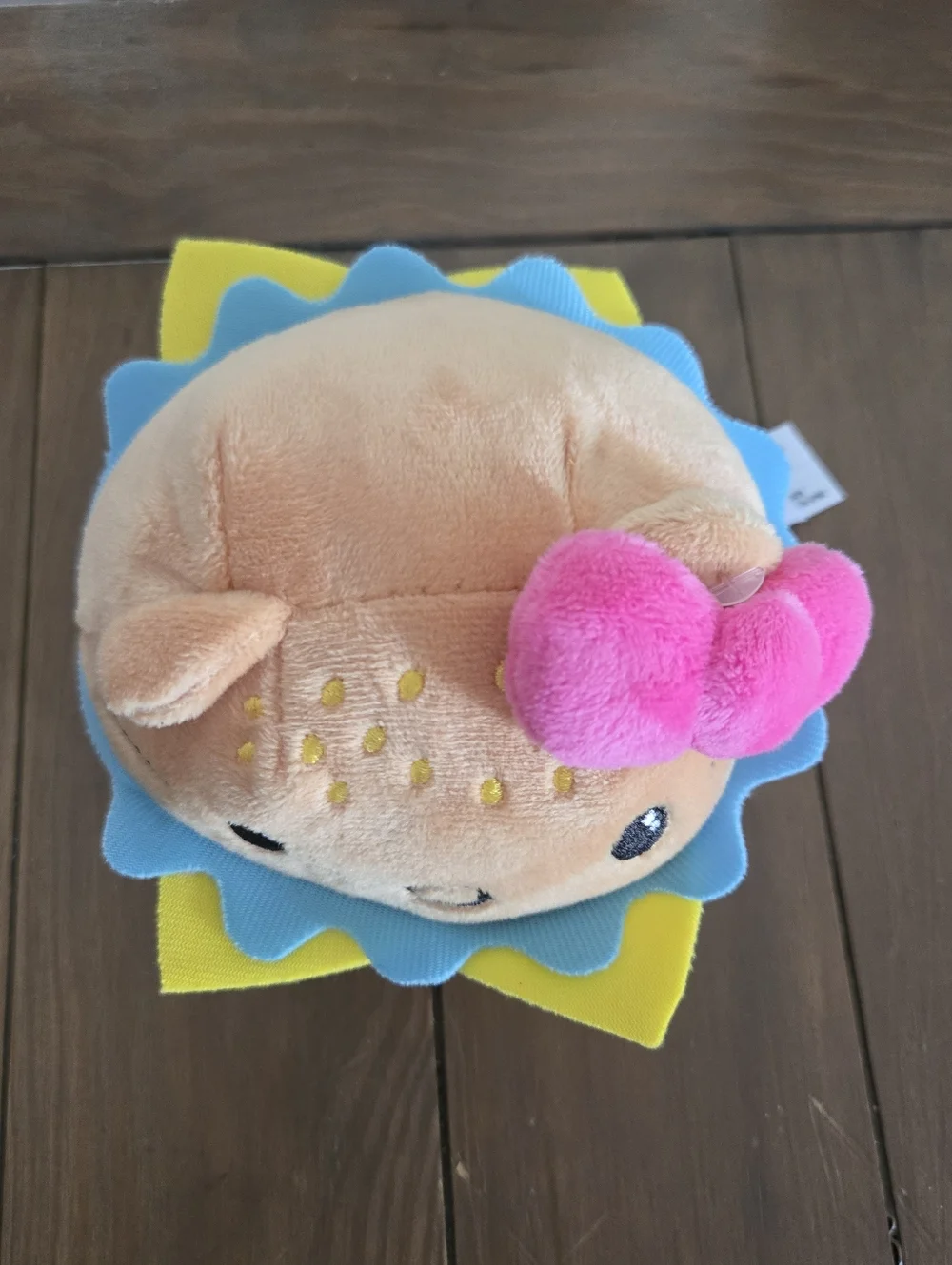 Cute Kawaii Sanrio Plush Hello Kitty Burger Toy with Pink Bow